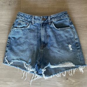 high waisted denim shorts